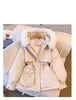 Detachable Pai Overcomes Women's Winter Casual Down Cotton Thicken Hooded Coat Female loose Warm Wool Overcoat