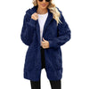 Autumn Winter Women Hooded Plush Velvet Jacket Cardigan Coats Oversized Up Fuzzy Casual Cardigan Warm Outerwear Lady Jacket