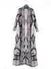 Niche Printed Windbreaker Women's Loose Oversized Long Sleeved Pleated Trench Cardigan Long Coat 2DB2481