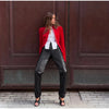 Solid Velvet Women's Jacket Stand Collar Long Sleeve Waist Cinching Coat Chic Spring Autumn Evening Street Wear