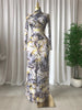 Women Draped O-neck Ruched Full Sleeve Long Maxi Dress Spring Evening Club Party Vestidos Sexy Dresses