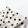 Elegant Dot Shirt Skirts Suit Women Long Puff Sleeve Button V-neck Jacket Mini Skirt Spring Chic 2 Pieces Set Lady
