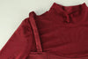 Sexy Women's Burgundy Mini Dress Turtleneck Transparent Long Sleeve A-line Short Dresses Evening Party Prom Cocktai