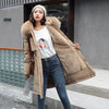 Cotton Liner Parker Women Long Coat Parka Coats Adjustable Waist Fur Collar Winter Jacket Coat Medium Long Hooded Parka Jackets