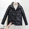 Glossy Down Cotton Jackets Women Winter Parkas Female Stand Collar Casual Warm Short Puffer Jacket Snow Outwear