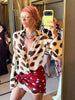Sexy Single-Breasted Dress Women Silk Scarf Strap Patchwork Full Sleeve Polka Dot Print Hottie Music Festival Bodycon