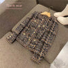 Retro Tweed Little Black Dress-style Women's Korean Design-Inspired Elegant Socialite Blazer For Spring Autumn