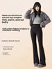 Winter High Waist Flared Pants Women Tummy Control Velvet Bell Bottom Trousers Thick Warm Wide Leg Pants Casual Streetwear Fashi