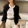 Knitted Cardigan Jacket Women Spring Autumn Round Neck Casual Cardigans Woman Solid Color Slim Korean Jumpers Female