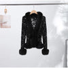 Street Faux Fur Lace Spliced Women's Jacket Black Slim Waist Lapel Long Sleeve Sexy Jackets Y2K Autumn Lady Coats