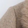 Women's Belt Warm Fur Collar Coat Flip Collar Pocket Button Decoration Autumn/Winter Women's Wear