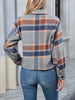 European and American Winter Product Lapel Flap Pocket Pants Casual Short Women's Plaid Jacket