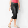 Women Elasticity Slim Casual Denim Capri Pants Literary Vintage All-match Solid Color Pocket Mid-Rise Skinny Lady Jeans