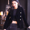 Brand Spring Women Slim Velvet Blazer Jacket Double Breasted Simple Lady Blazers High Grade OL Clothing