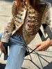 Vintage Napoleon Cropped Jacket Women Floral Embroidery Stand Collar Short Blazer Fringe Hem Long Sleeve Street Outerwear
