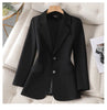 Women Pink Coffee Black Solid Blazer Female Long Sleeve Single Breasted Suit Jacket Coat Ladies Office Blazer Outerwear