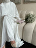 Modest White Muslim Wedding Dresses with Cape Customized Bride Dress Elegant Long Sleeves Woman Bride Civil Bridal Gowns