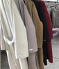 Women Bathrobe Style Double Sided Wool Coat Loose Big Turn-Down Collar Long Sleeve Warm Wool Jacket Autumn Winter