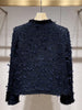 Elegant Women Autumn O Neck Diamonds Single Breasted Tweed Jacket Office Ladies Work Vintage Tassels Coat Party Outerwear Tops