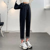 Winter Female High Waist Grunge Thicken Jeans Girls Y2k Clothes Thermal Harem Pants Women Streetwear Black Blue Trousers