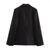 Notched Black Blazer Coats For Women Elegant Single Breasted Suit Jacket Female Long Sleeve OL Chic Street Outerwear