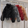 Winter Heavy Industry Colorful Sequin Stand Collar Warm Jacket For Women Cotton-padded Coat 11A07258