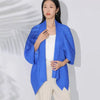 Pleated Spring Women's Cardigan Short Coat Chic Outerwear Unique Design Laeple Half Sleeve Jackets