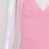 Sexy Plunge V Bandage Dress Stripes Slim Bodyocn Mini Party Celebrity Evening Dress Elastic Knitted Vestidos