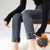 Women's Fleece Warm Winter Jeans Thicken Elastic Skinny Pencil Pants Korean Slim Plush Thermal Leggings Trousers