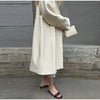 Solid Belted Maxi Trench Coats Women's Loose Full Sleeves Single-breasted Lace-up Windbreak Ladies Early Autumn Outwear