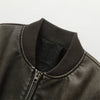 Women's vintage imitation leather bomber jacket coat top women's style