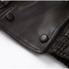 Ladies Winter Retro Fur Collar Leather Jacket V‑Neck Full Lapel Long Sleeve Double Breasted Urban Warm Casual Outer