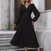 Dresses Woman Fall and Winter: Off-Shoulder Lantern Sleeve Pleated Long Dress Tops Skirts Y2k Clothes