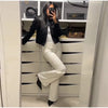 Black Court Style Cropped Jacket For Women Elegant O-neck Long Sleeve Double Breasted Coat Lady Spring Chic Outwear