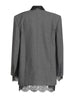 Chic Solid Spliced Lace Edge Blazers for Women Notched Collar Long Sleeve Temperament Designer Coats Female Clothes Style