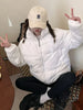 Women Parkas Turtleneck Full Sleeve Thick Coats Short Coat Solid Zipper Spliced Jackets Pocket Casual Elegant Lady Winter