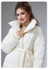 Women Winter Belted Jacket Elegant Stand Collar Windproof Puffer Coat Cotton Padded Thick Warm Snow Parkas Overcoat куртка