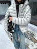 Fall Lightweight Hooded Puffer Jacket Russian Winter Women Zip Up Solid Warm Cotton Padded Outerwear Quilted Coat Куртка