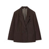Fall/Winter Women's Street oversized pinstripe shoulder-padded loose suit jacket for women