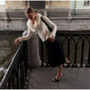 Women's Knitwear Faux Fur Collar Patchwork Knitted Cardigan Autumn Female Long Sleeve Single Breasted Solid Coats Chic Partywear