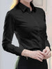Spring Autumn black white shirt women's Korean version slim fit long sleeved workwear shirt professional dress formal top