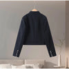Embroidery Napoleon Short Jacket Women Single Breasted Long Sleeve Coat Spring Female Street Contrast Outerwear