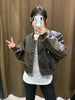 Women's vintage imitation leather bomber jacket coat top women's style