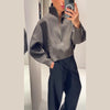 Casual Women's Knit Contrast Fleece Coats Stand Collar Zipper Pockets Full Sleeve Jackets Spring Lady Warm Outwear
