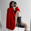 Black Blazer for Women Korean Sping Loose Office Wear Lady Casual Blazers Long Sleeve Single Button Outerwears
