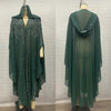 Middle East Africa Muslim Long Robe Vintage Diamond Bead Shoulder Cover Hooded Cloak Dress Bat Sleeve Women's Dress