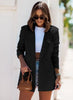 Blazer women casual Autumn Winter Long-sleeved double-breasted solid color long blazer women's clothing
