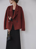 100% Pure Wool Short Coat Women Woolen Jacket Cropped Warm Relaxed Fit Chic Office Commuter Winter Outerwear