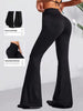 Womens Spring Autumn Flare Pants V Shaped Cross Waist Wide Leg Trousers Elegant Loose Women Long Sweatpants For Slim Figures
