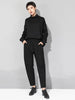 Women Patchwork Split Joint Brief Pants Spring Autumn High Elastic Waist Black Loose Trousers Tide JQ013